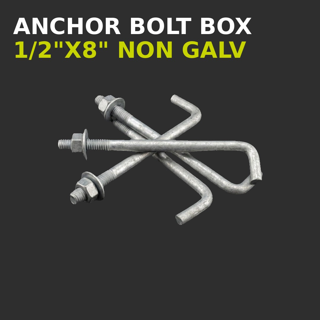 Anchor Bolt Box 1/2"X8" NON GALVANIZED